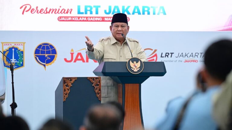 Resmikan LRT Kelapa Gading–Manggarai, Presiden Prabowo: Bukti Pusat dan Daerah Bisa Gotong Royong