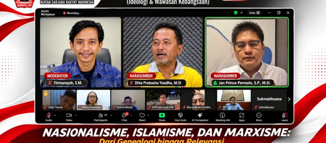 Jadi Pemateri Genmuda ISRI, Ketua DPP PA GMNI Jan Prince Permata Perkenalkan Relevansi Tiga Arus Pemikiran Bagi Demokrasi Indonesia